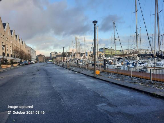 Docks clear of seaweed or floodwater