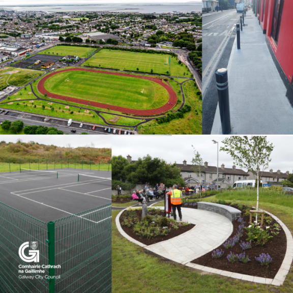 Facilities funded by GCC including Westside pitches and running track, a tennis court, new footpaths and Rocky Road Memorial Garden