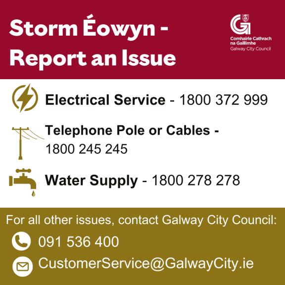 Numbers to report issues for power, telephone pole or water