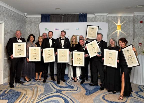 Delegates from Galway City Council with certificates and an award at the All Ireland Community and Council Awards 2025