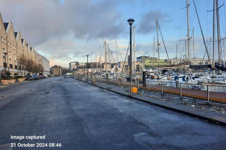 Docks clear of seaweed or floodwater