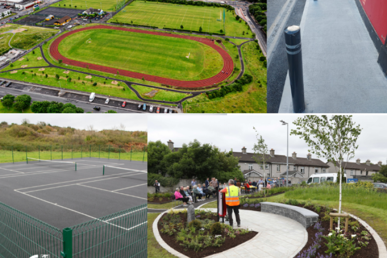 Facilities funded by GCC including Westside pitches and running track, a tennis court, new footpaths and Rocky Road Memorial Garden