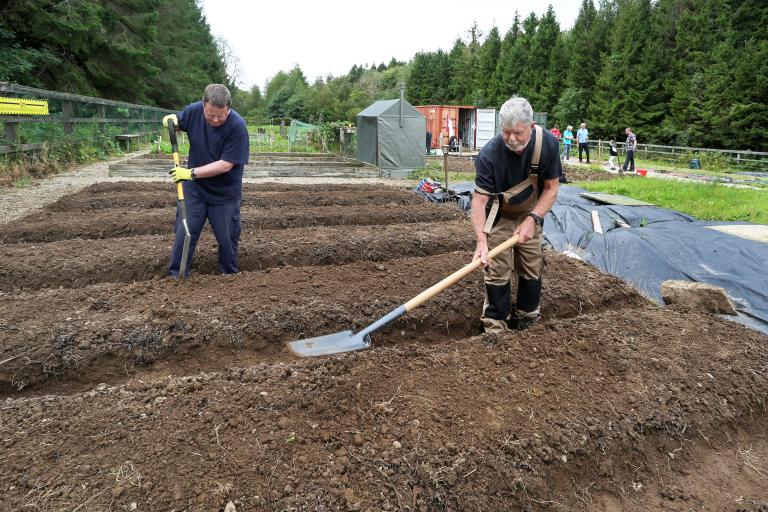 Tending to Allotments at Merlin Woods