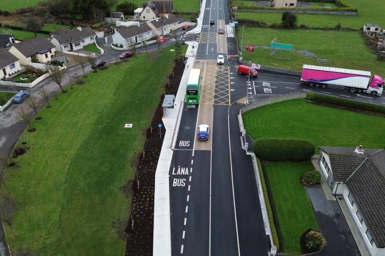 new parkmore bus lane view from sky