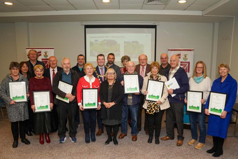 Spaces for Biodiversity winners with their plaques