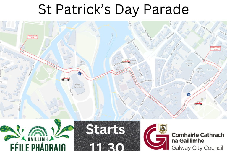 St Patrick's Day Parade route map