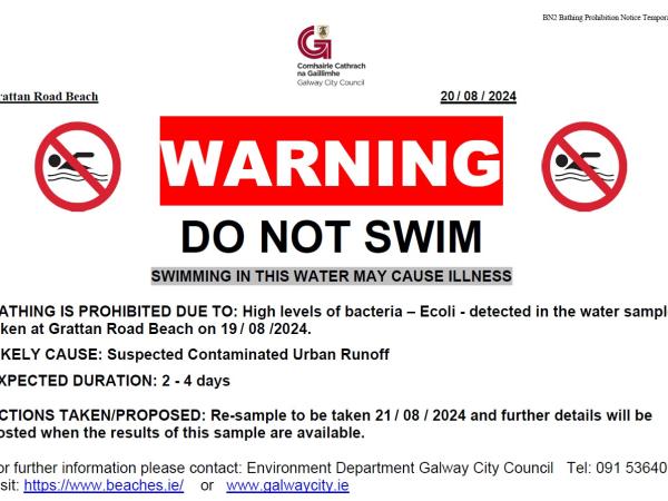 Prohibition Notice for Grattan Road Beach