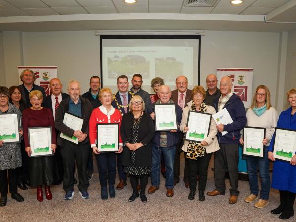 Spaces for Biodiversity winners with their plaques