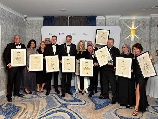 Delegates from Galway City Council with certificates and an award at the All Ireland Community and Council Awards 2025