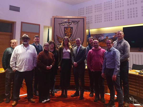 Galways Westend Reps with Staff from Galway City Council standing in the Council Chamber